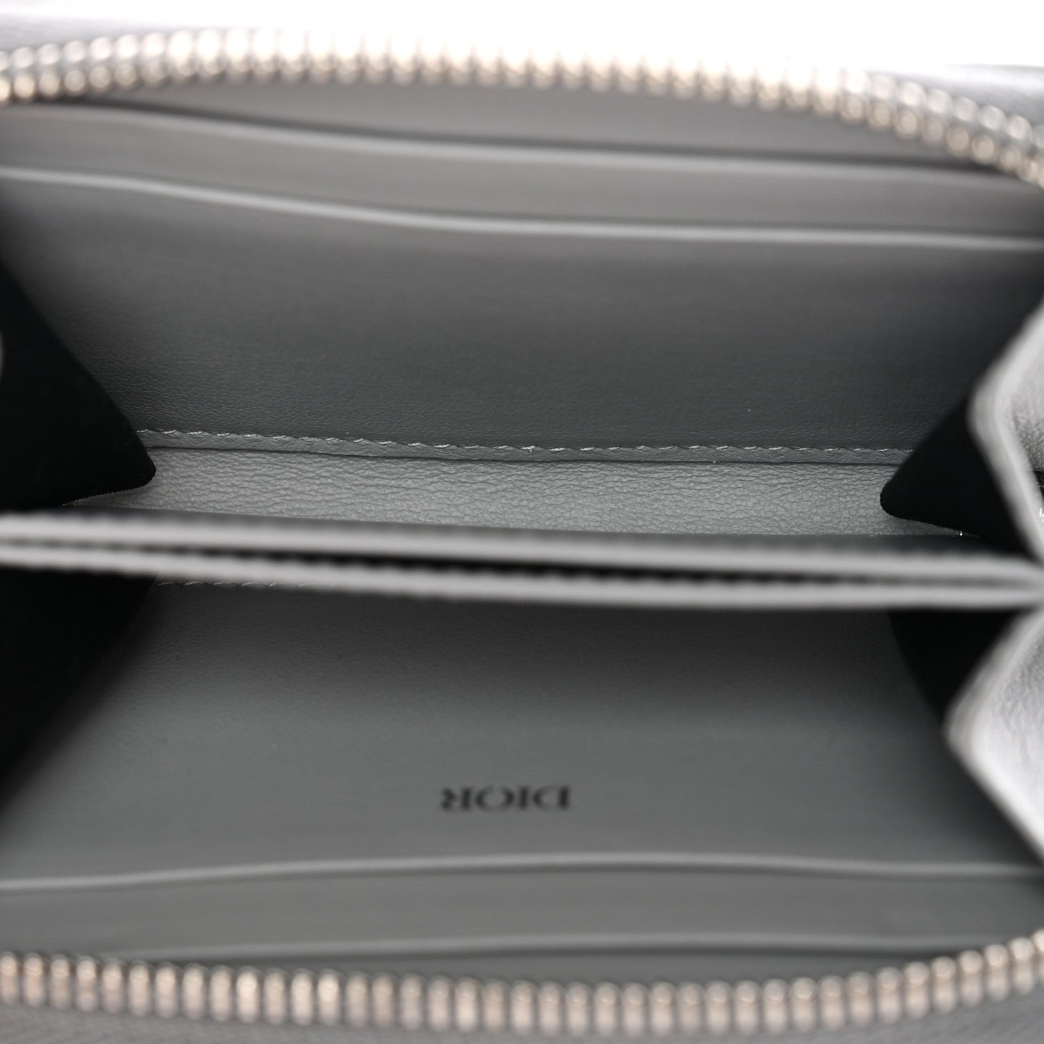 Christian Dior Coated Canvas Calfskin CD Diamond Zipped Coin Purse