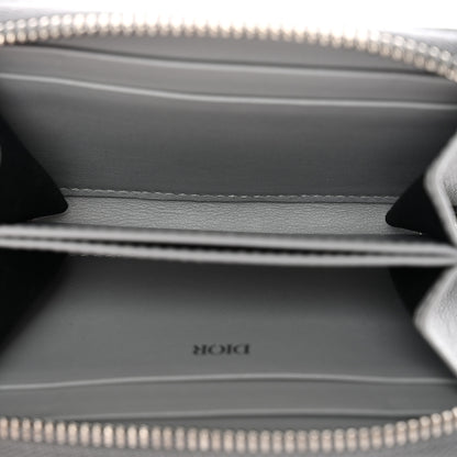 Christian Dior Coated Canvas Calfskin CD Diamond Zipped Coin Purse Grey 5 of 7