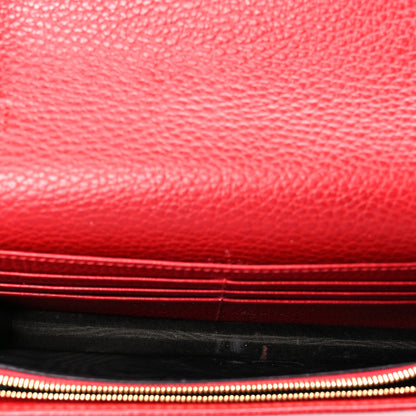 Gucci Dollar Calfskin Mini GG Marmont Chain Wallet Hibiscus Red 5 of 9
