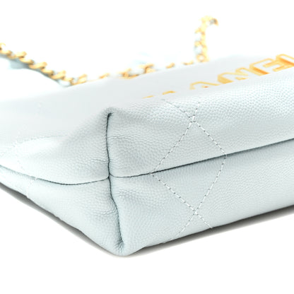Chanel Shiny Caviar Quilted Mini Chanel 22 Light Blue 8 of 9