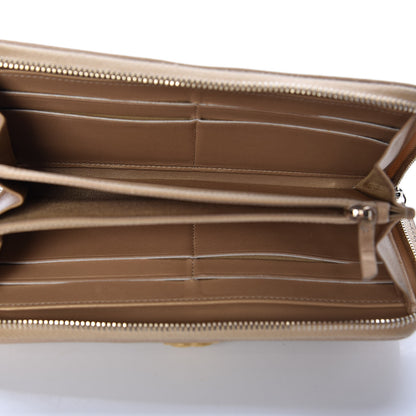 Chanel Metallic Galuchat Stingray Lambskin Boy Zip Around Wallet Gold 5 of 11