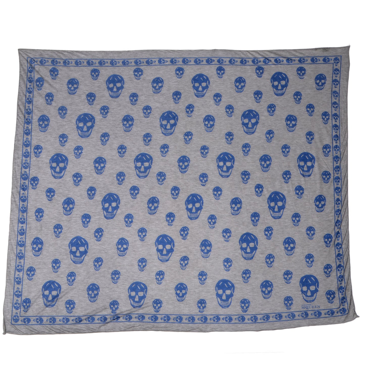 Modal Skull Scarf Grey Blue