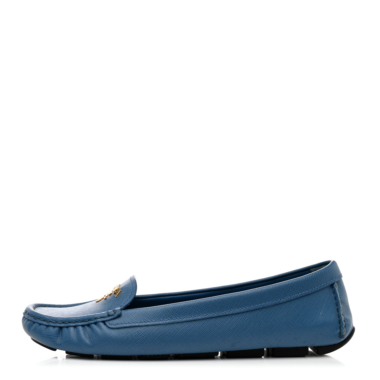 Prada Saffiano Logo Loafers 38 Cobalto 1 of 8