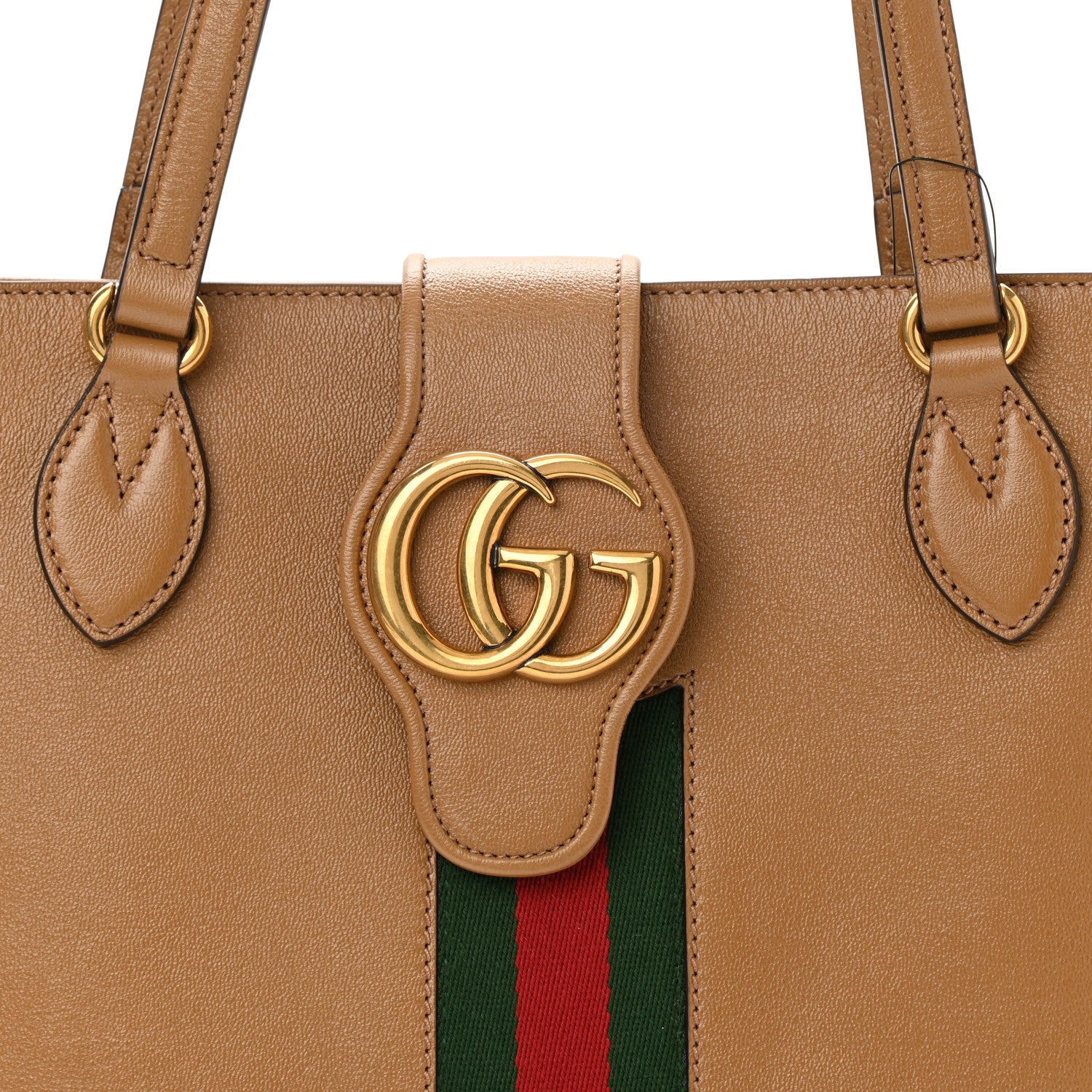 Gucci New Sakai Calfskin Lux Web Small Dahlia Tote Quartz Beige 8 of 10