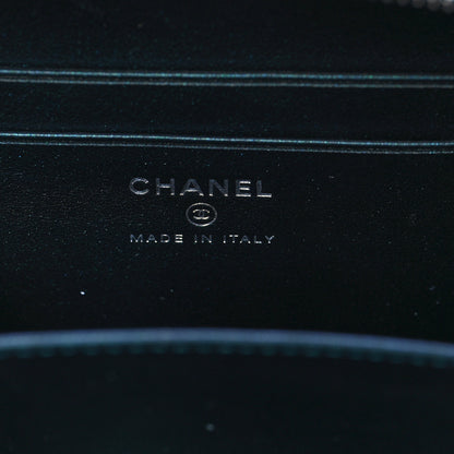 Chanel Iridescent Caviar Quilted Vanity Clutch With Chain Dark Turquoise 6 of 8