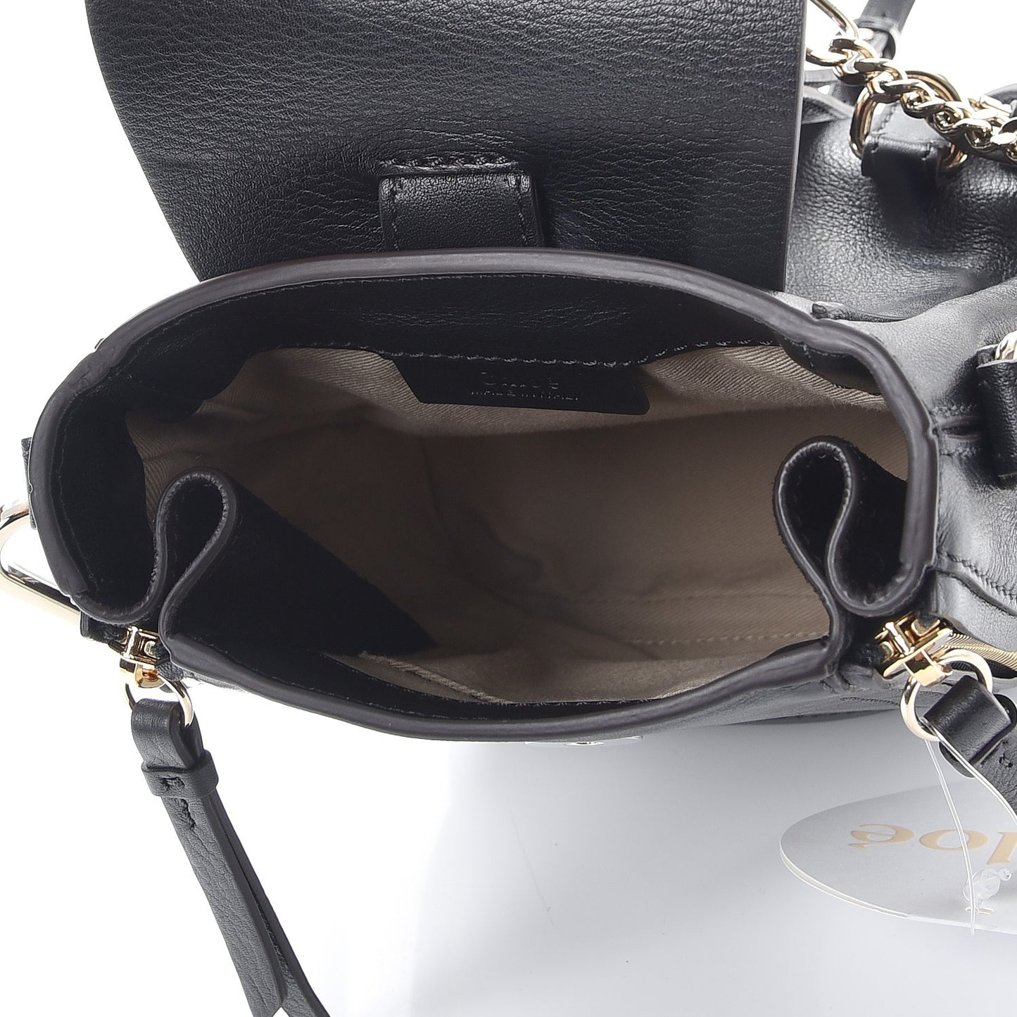 Suede Calfskin Mini Faye Backpack Black