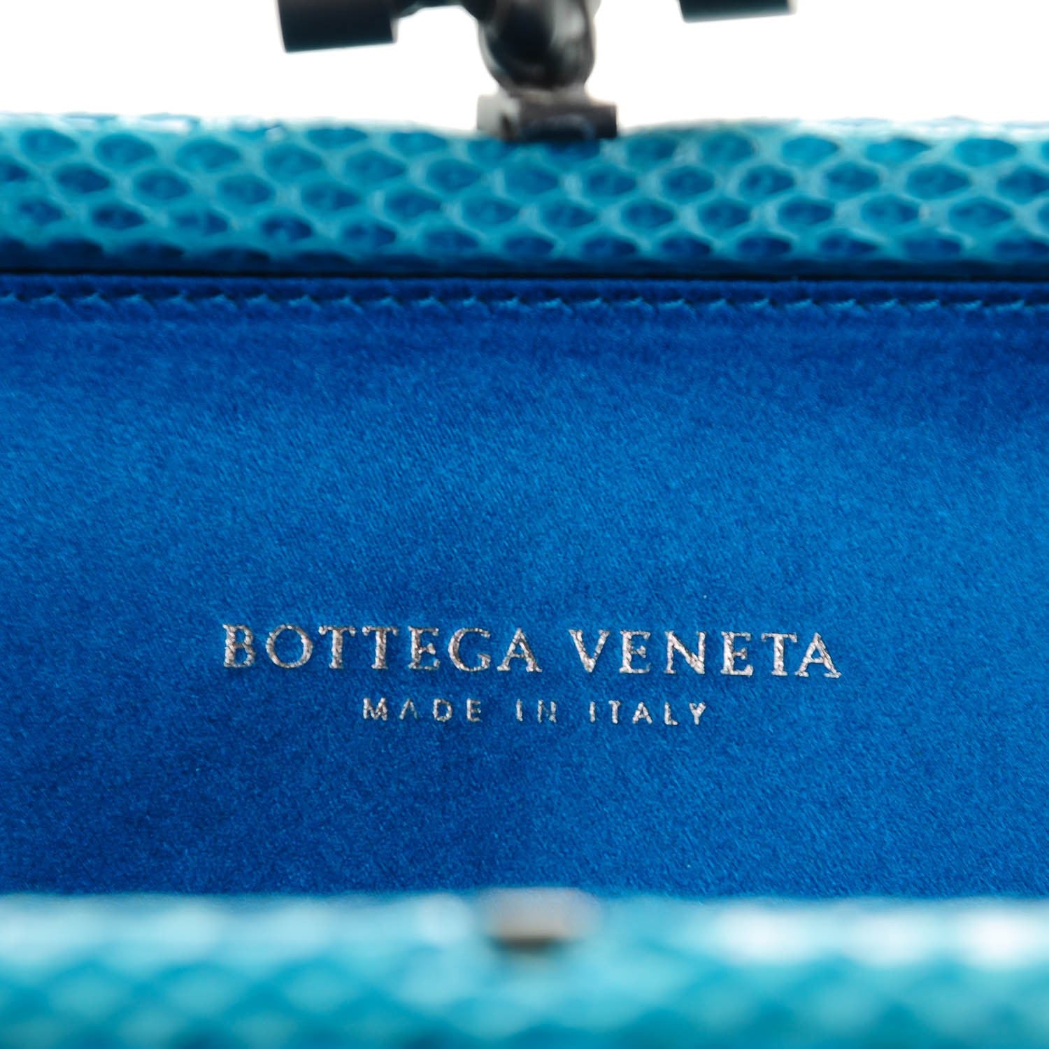 Bottega Veneta Satin Intreccio Impero Ayers Stretch Knot Clutch Teal 5 of 6