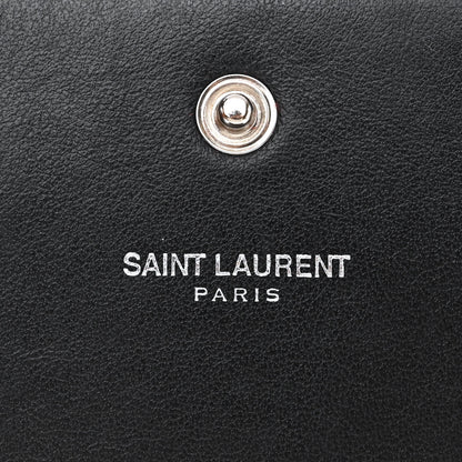 Saint Laurent Velvet Crystal Monogram Chain Wallet Black 6 of 14