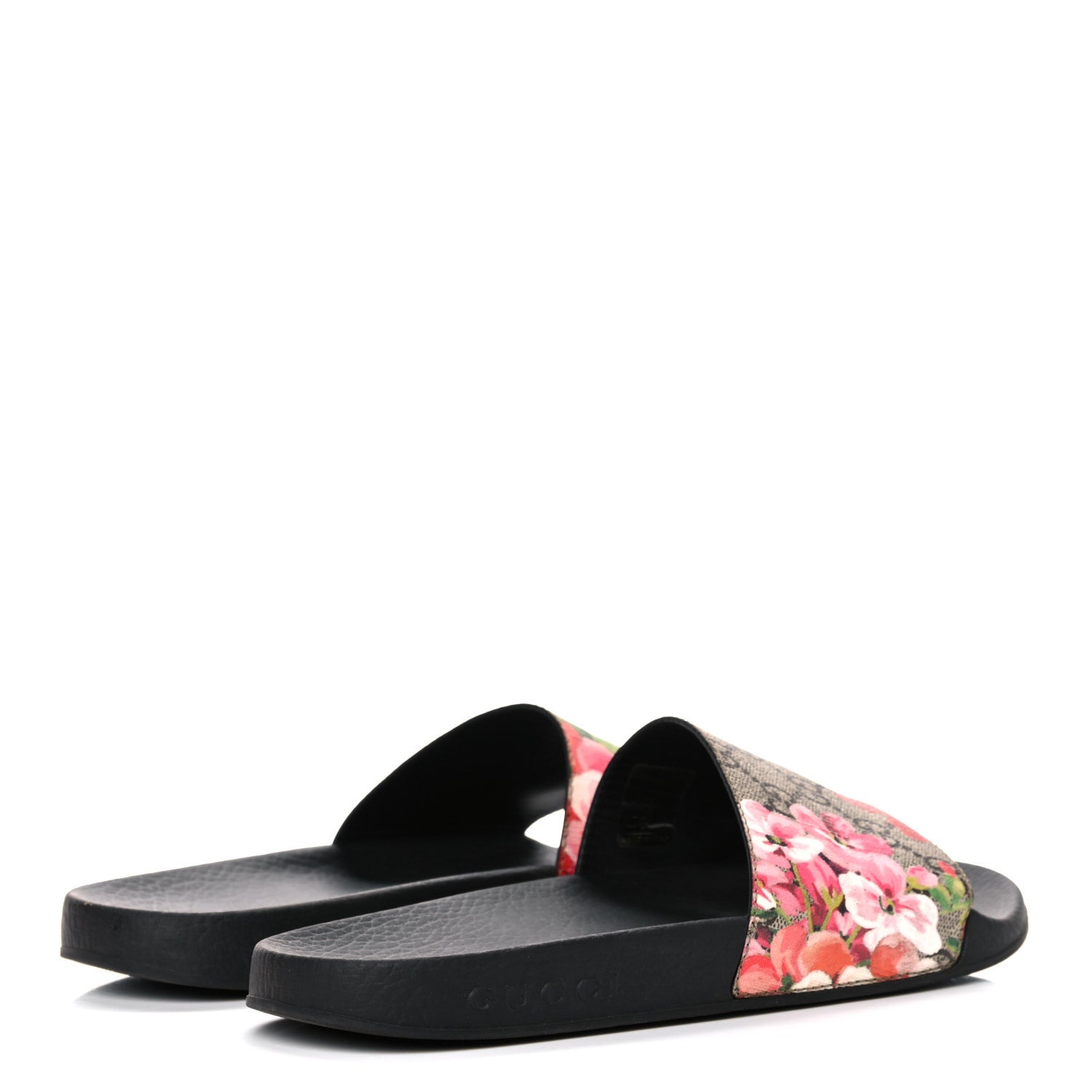 Gucci GG Supreme Monogram Blooms Slide Sandals 37 Beige Multicolor 4 of 14