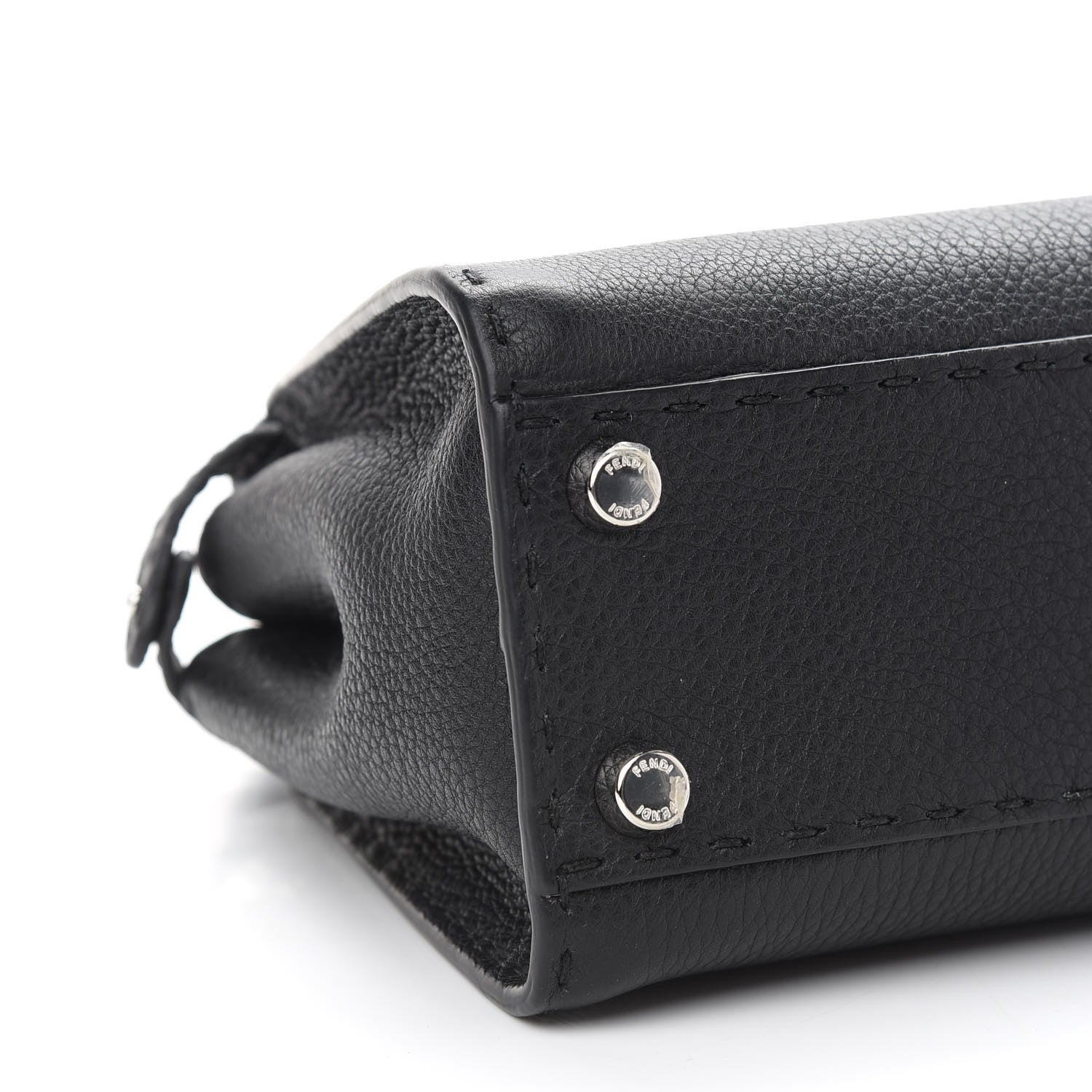 Fendi Cuoio Romano Selleria Bi-Color Mini Peekaboo Iconic Satchel Black Mou 13 of 14