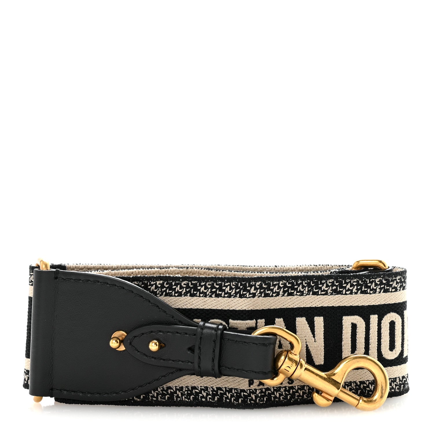 Christian Dior Canvas Embroidered Shoulder Strap Black 1 of 5