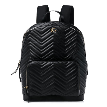 Gucci Calfskin Matelasse GG Marmont Day Backpack Black 1 of 9