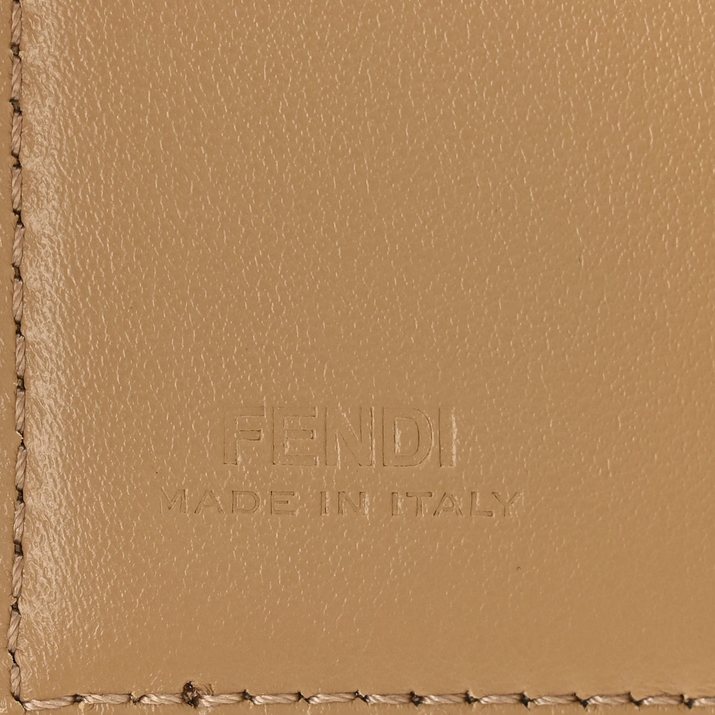 Vitello King Tamponato Embossed Fendi Roma Micro Tri-Fold Wallet Poudre
