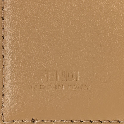 Fendi Vitello King Tamponato Embossed Fendi Roma Micro Tri-Fold Wallet Poudre 6 of 10