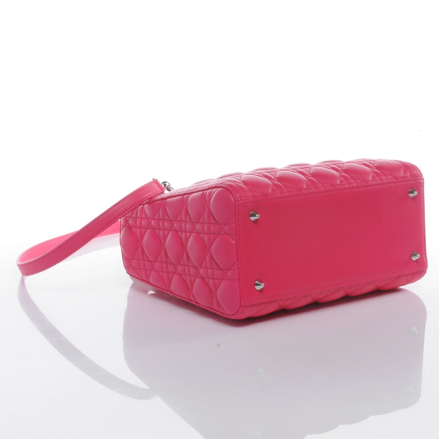 Christian Dior Lambskin Cannage Medium Lady Dior Hot Pink 4 of 8