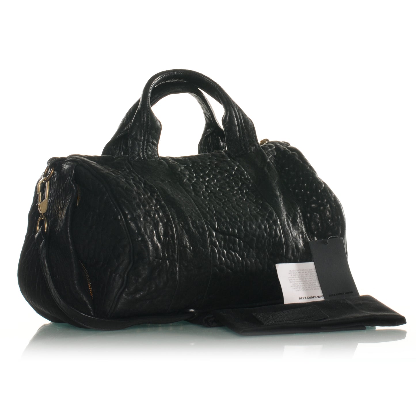 Leather Rocco w Antique Brass Hardware Black