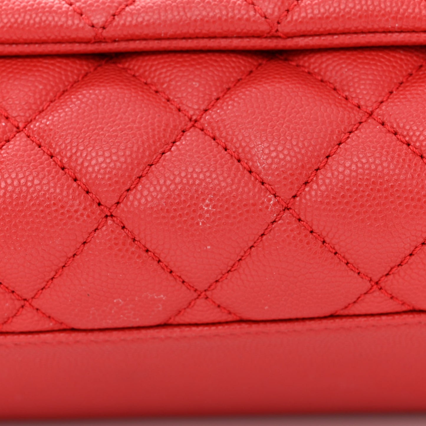 Caviar Quilted Small Coco Handle Flap Red