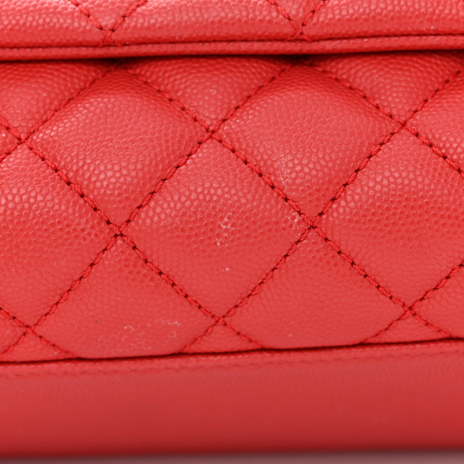 Chanel Caviar Quilted Small Coco Handle Flap Red 11 of 12