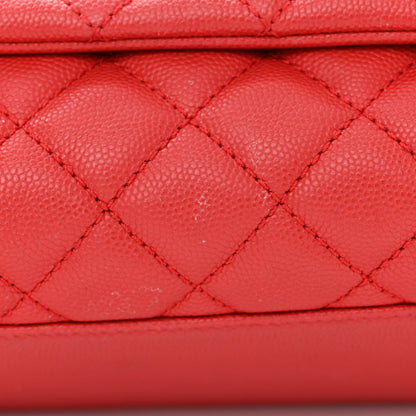 Chanel Caviar Quilted Small Coco Handle Flap Red 11 of 12