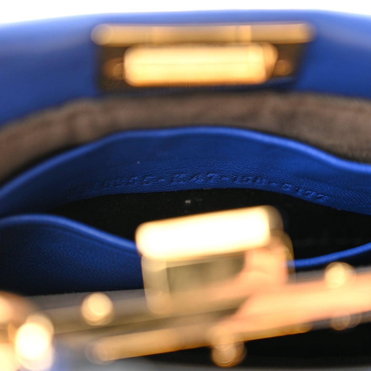 Shiny Nappa Micro Peekaboo Iconic Satchel Bluette