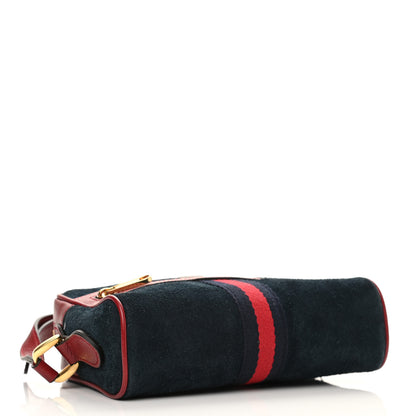 Gucci Suede Calfskin Web Mini Ophidia Shoulder Bag New Blue Romantic Cherry 3 of 12