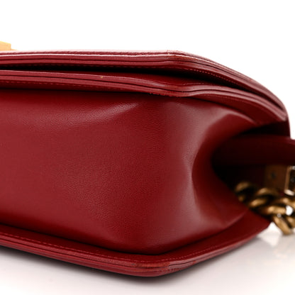 Chanel Lambskin Quilted Medium Boy Flap Dark Red 10 of 11