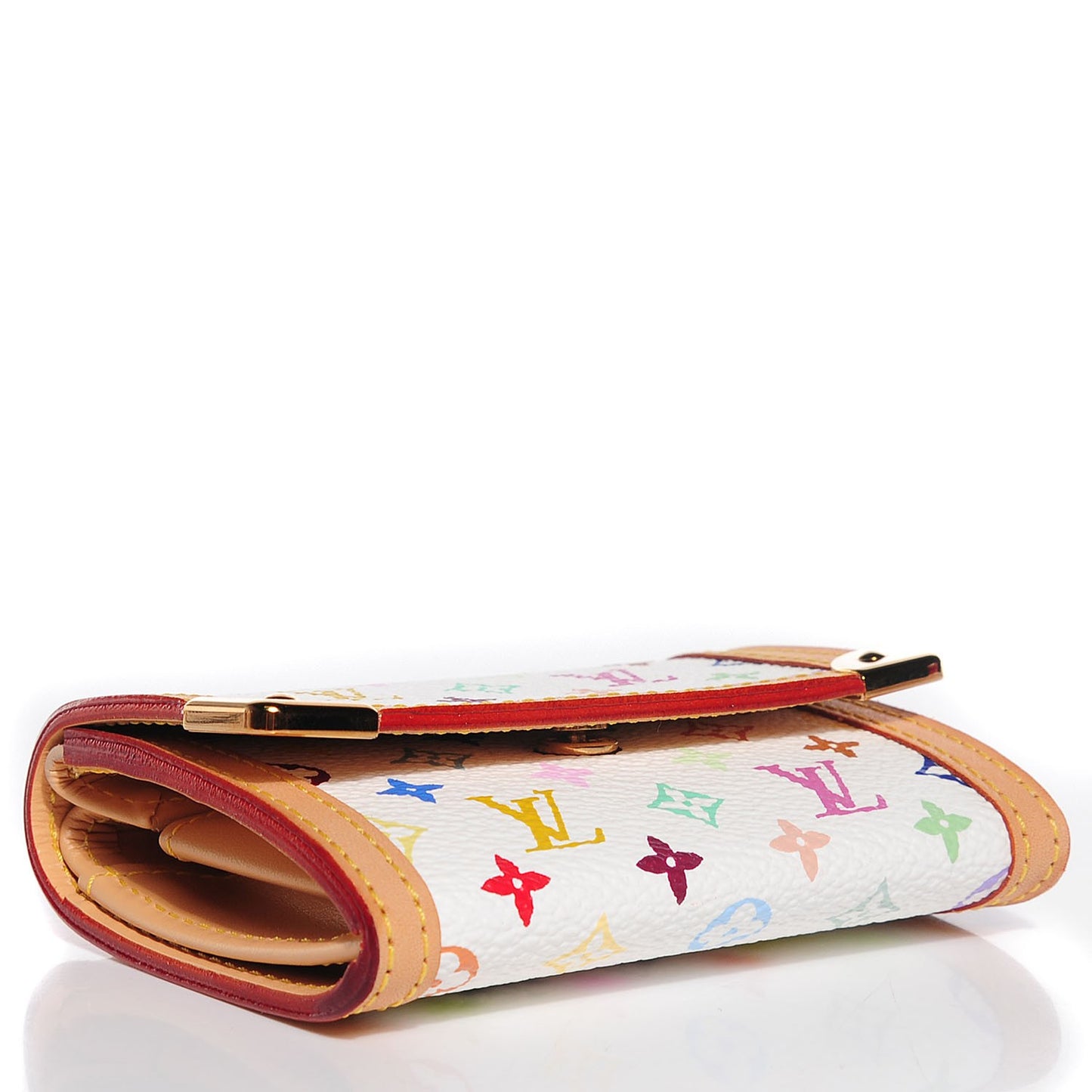 Monogram Multicolor Porte-Monnaie Plat Coin Purse White
