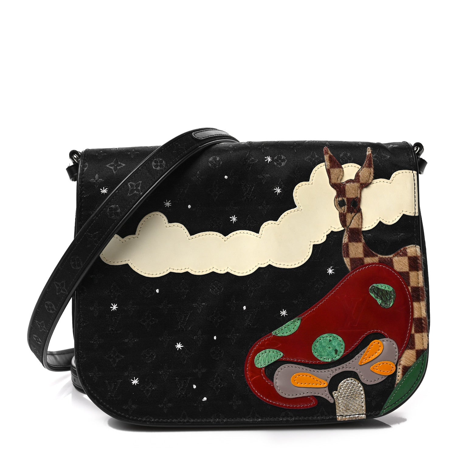 Louis Vuitton Satin Mini Monogram Conte De Fees Patchwork Musette Black 1 of 7