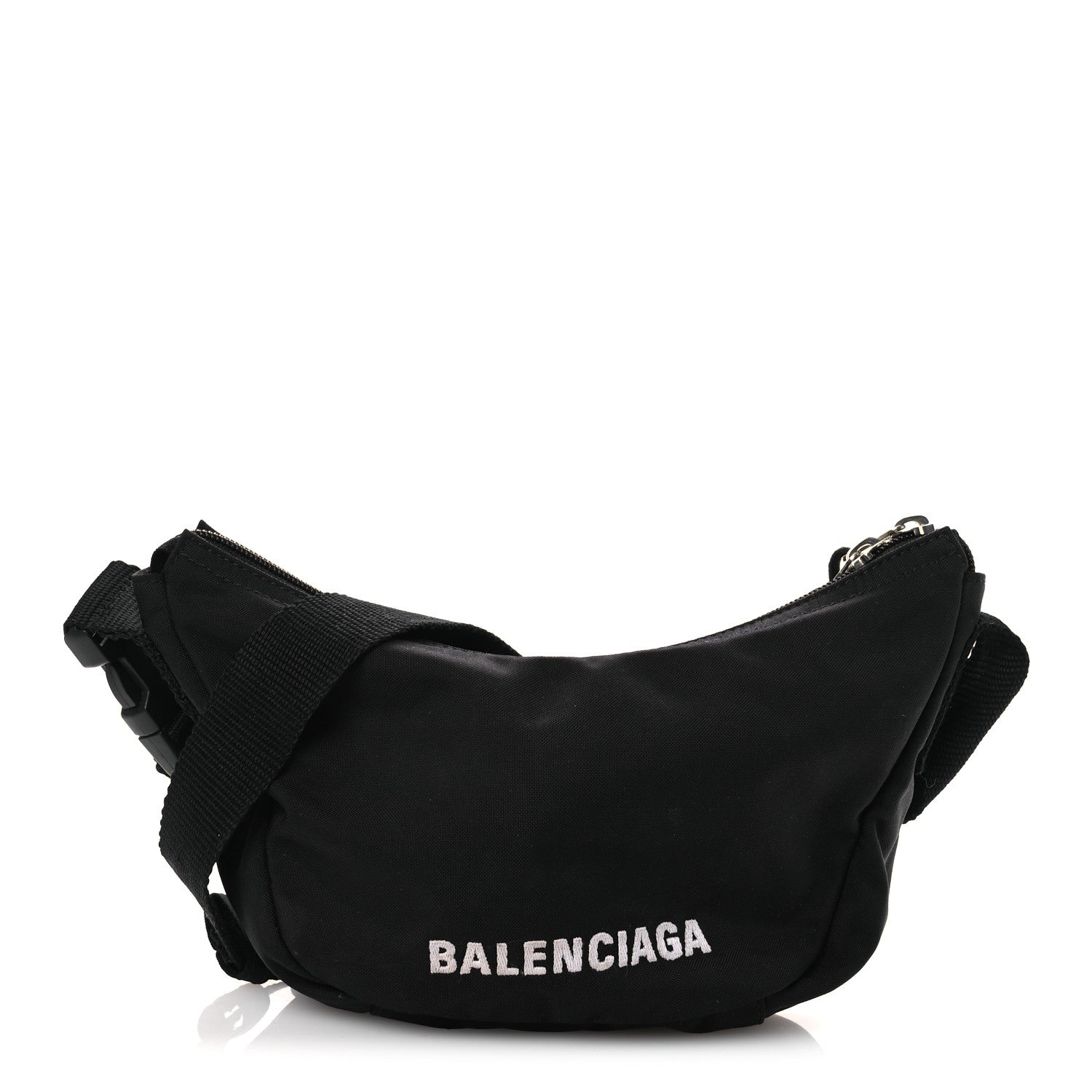 Balenciaga Recycled Sport Nylon Logo Embroidered Wheel Sling Bag