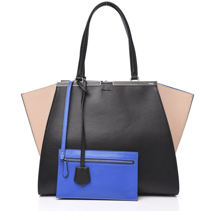 Fendi Vitello Dolce Bi-Color Large 3Jours Tote Black Plaster 3 of 10