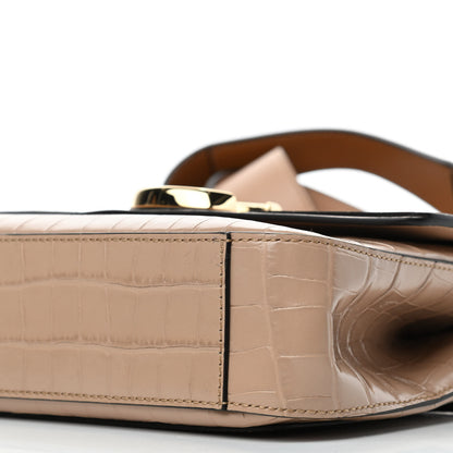 Chloe Calfskin Crocodile Embossed Small C Double Carry Nut 10 of 10