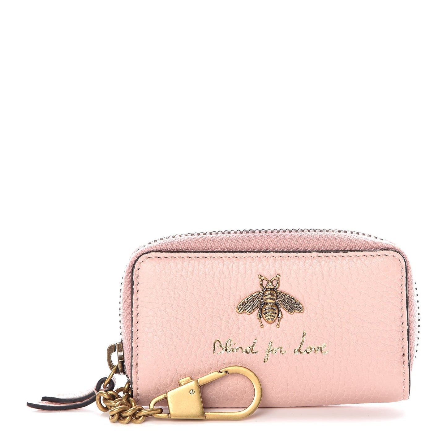 Cellarius Calfskin Blind For Love Animalier Zip Around Key Case Perfect Pink