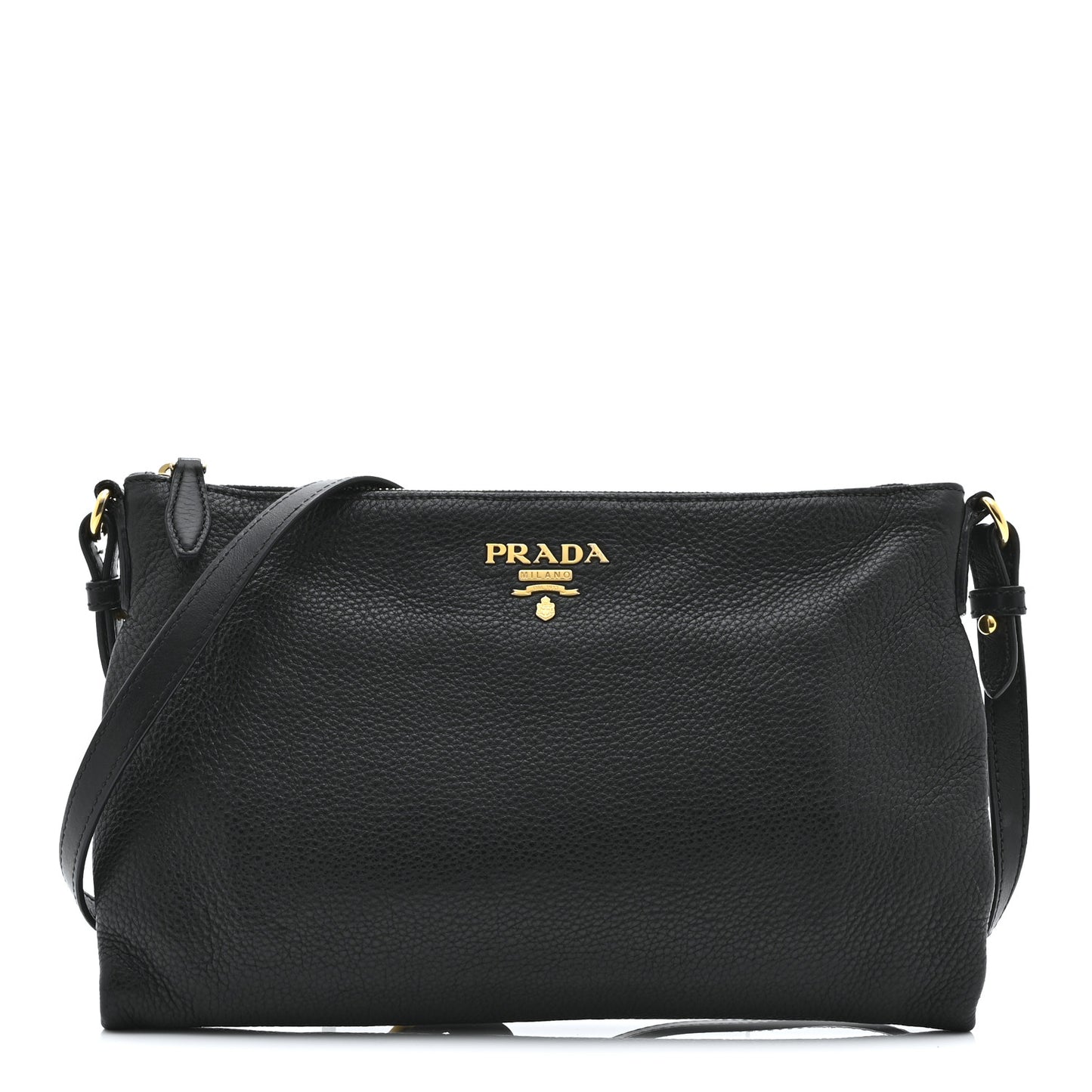 Vitello Daino Crossbody Bag Black