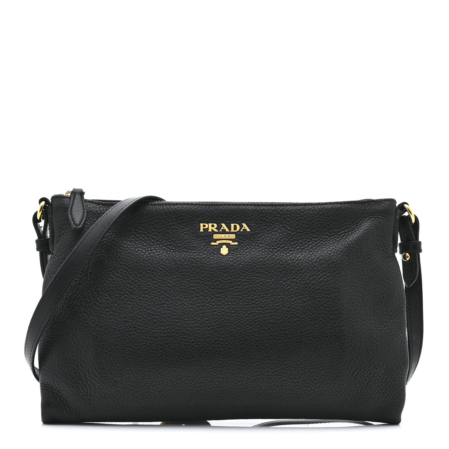 Prada Vitello Daino Crossbody Bag Black 1 of 10