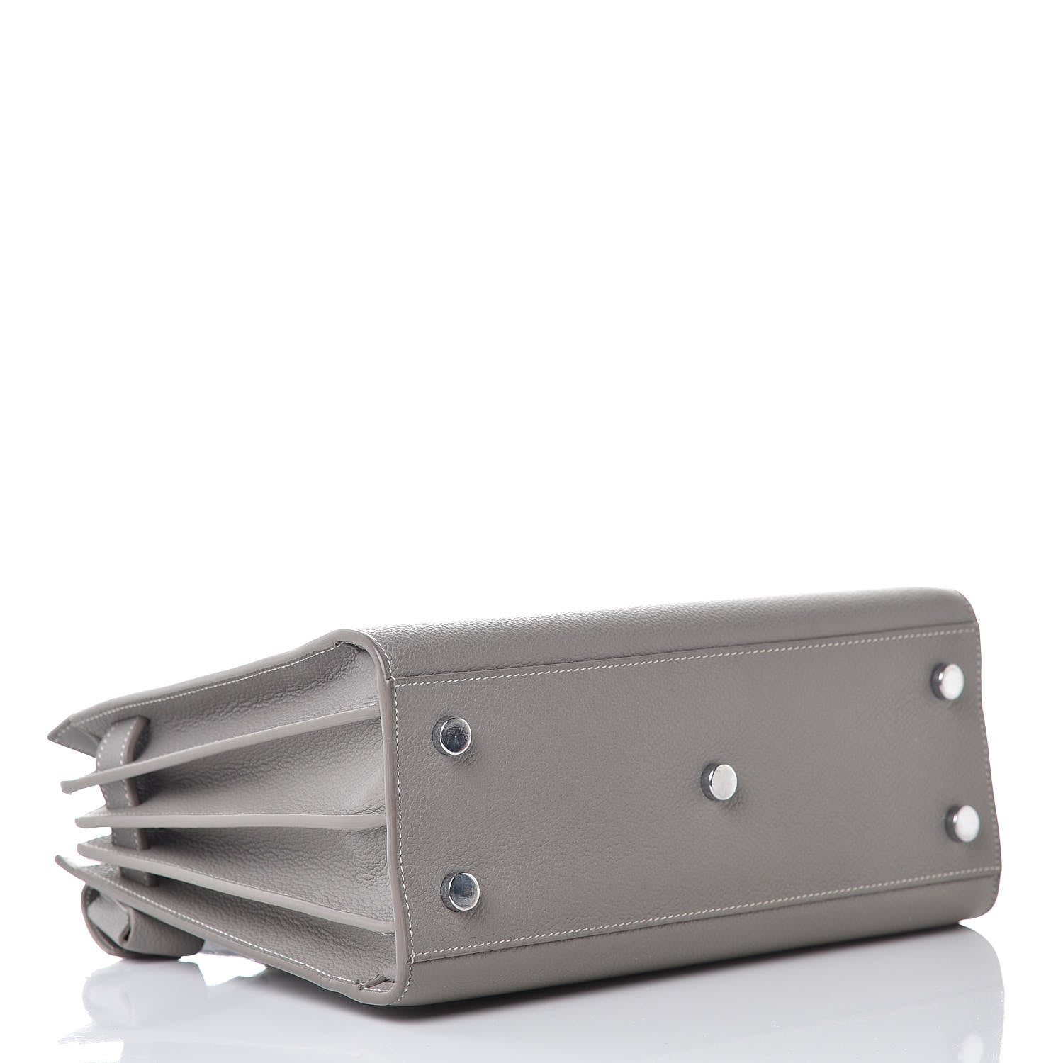 Saint Laurent Grained Calfskin Topstich Baby Sac De Jour Grey 4 of 15
