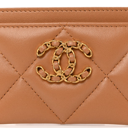 Chanel Lambskin Quilted Chanel 19 Card Holder Brown 9 of 10