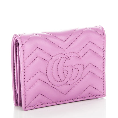 Gucci Calfskin Matelasse GG Marmont Card Case Candy Mousse 3 of 7