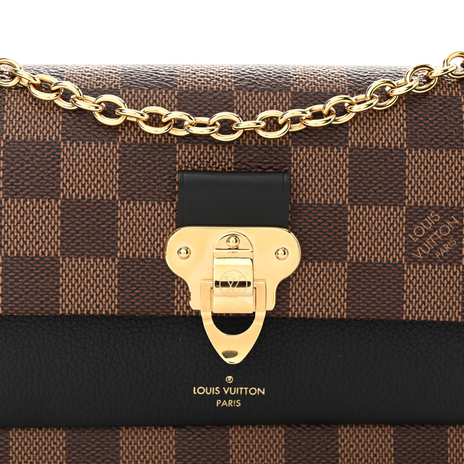Louis Vuitton Damier Ebene Vavin Chain Wallet Black 7 of 12