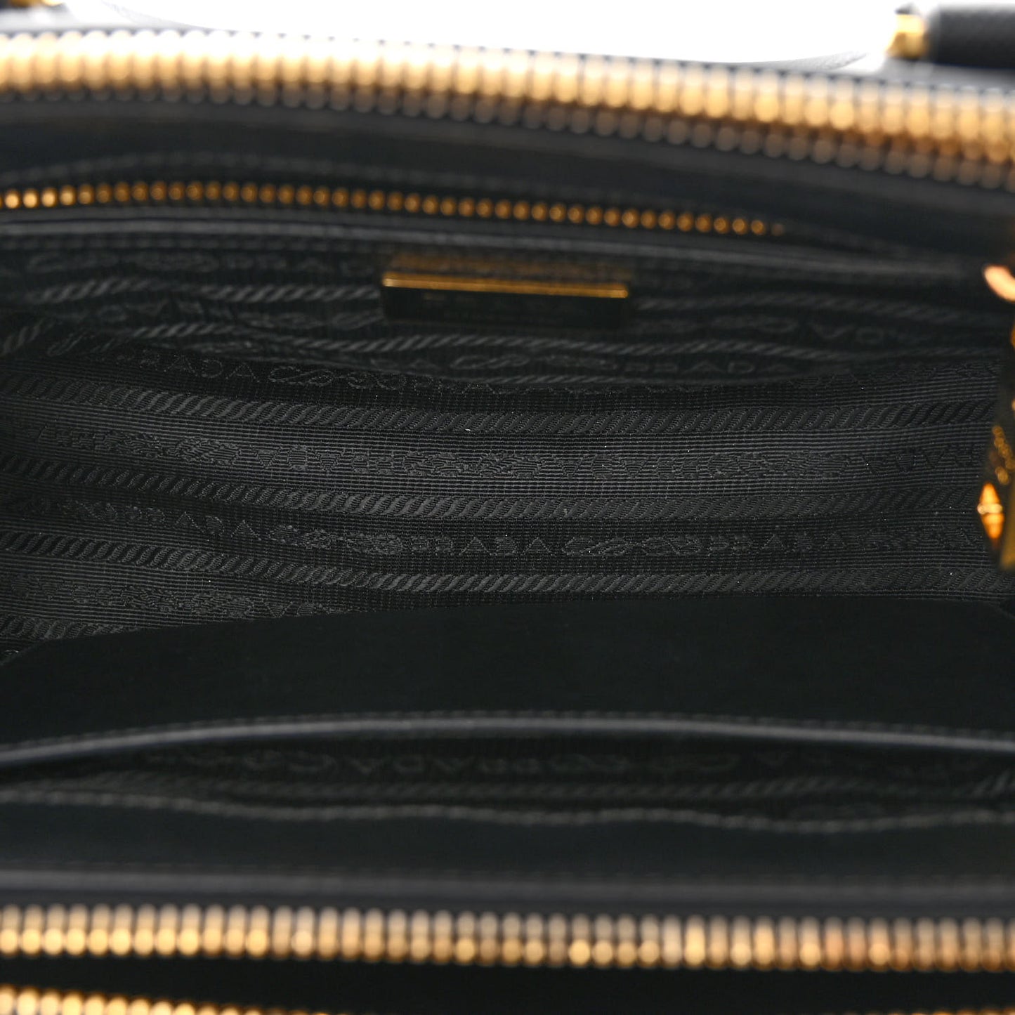 Saffiano Mini Galleria Double Zip Tote Black