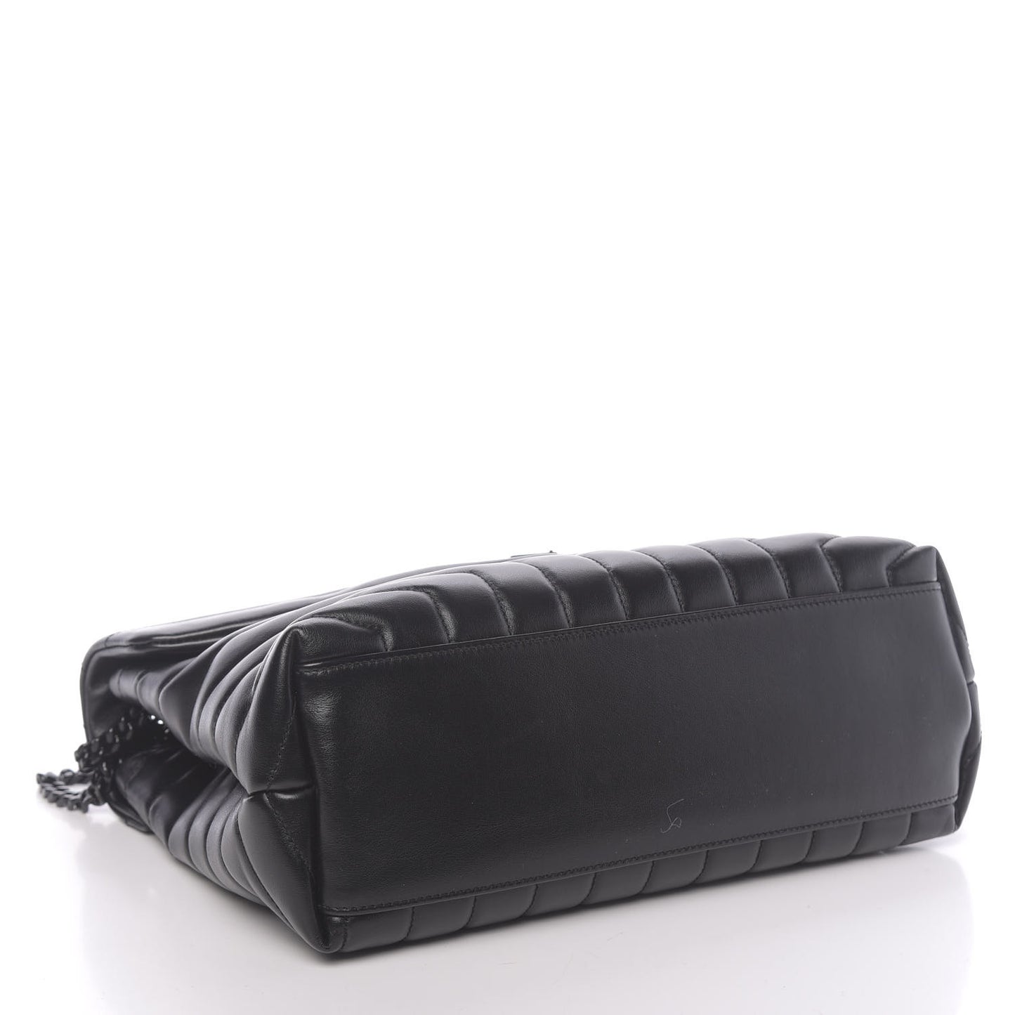 Calfskin Y Quilted Monogram Medium Loulou Chain Satchel Black