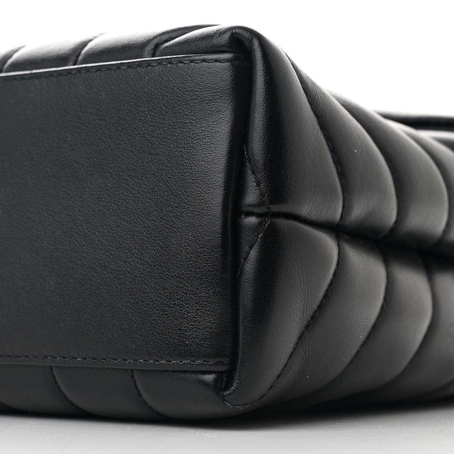 Calfskin Y Quilted Monogram Small Loulou Chain Satchel Black