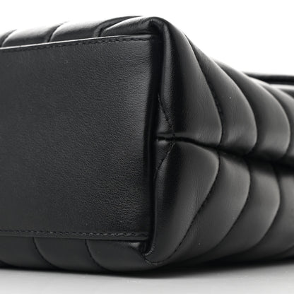 Saint Laurent Calfskin Y Quilted Monogram Small Loulou Chain Satchel Black 11 of 12