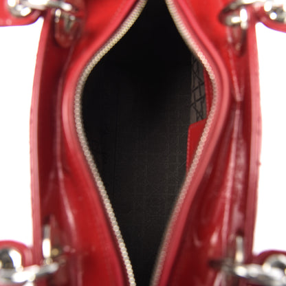 Christian Dior Patent Cannage Medium Lady Dior Red 5 of 12