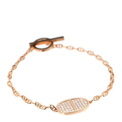 Hermes 18K Rose Gold Diamond Chaine d'Ancre Verso Bracelet SH 1 of 6