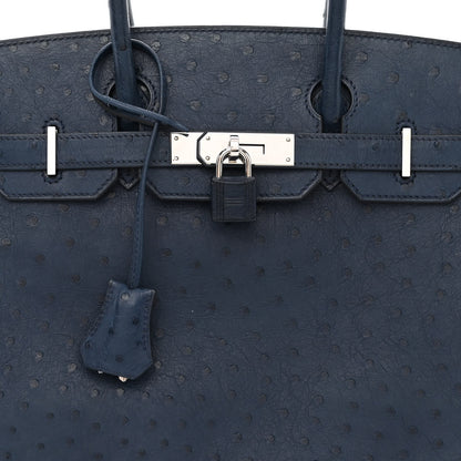 Hermes Ostrich Birkin 30 Bleu Roi 8 of 10