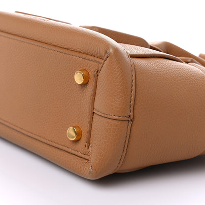 Bottega Veneta Grained Calfskin Maxi Intrecciato Mini Arco Caramel 8 of 10