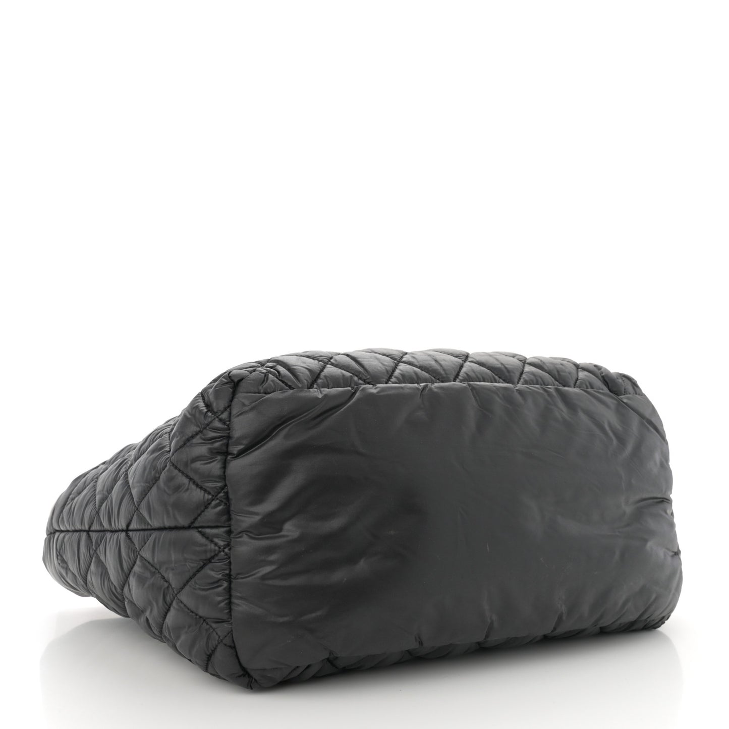 Nylon Quilted Small Coco Cocoon Tote Black