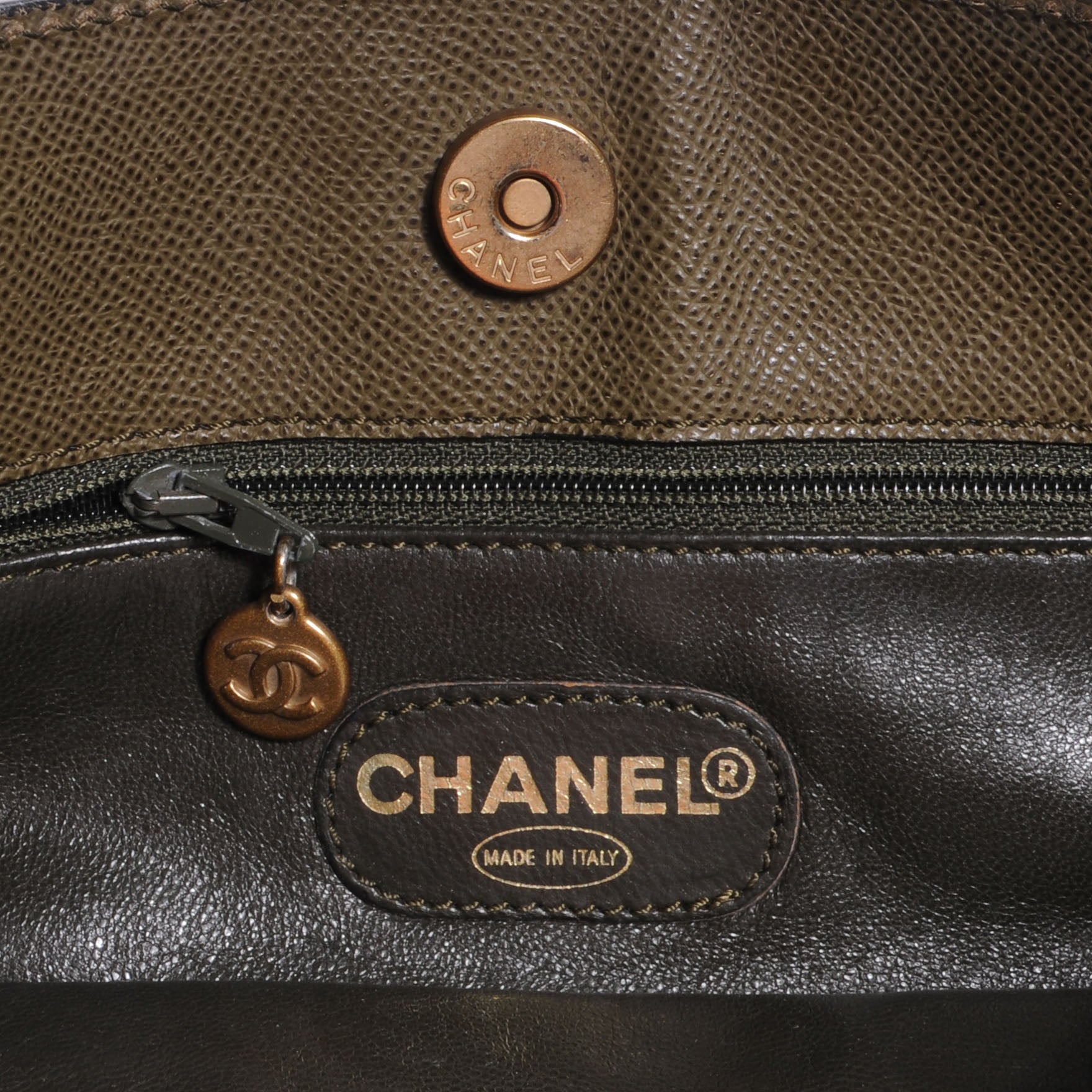 Chanel Caviar Shoulder Bag Dark Green 6 of 7