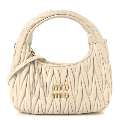 Miu Miu Nappa Matelasse Small Wander Hobo White 1 of 8