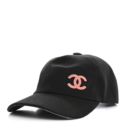 Chanel Cotton CC Cap Hat Black Coral 1 of 8